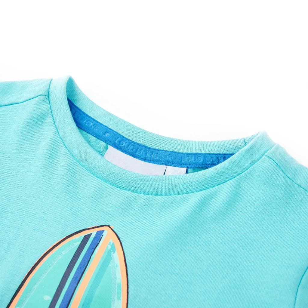 Camisa infantil de Vidaxl con mangas cortas 140 Sea Blue