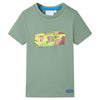 Camicia per bambini Vidaxl con maniche corte 116 kakikentig