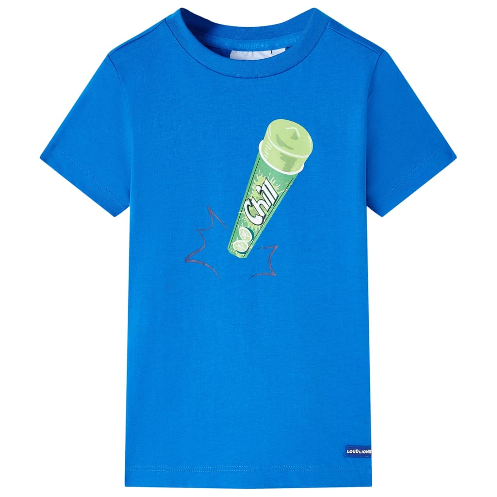 Vidaxl Shirt per bambini 128 Blu brillante