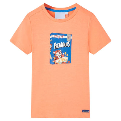 Camicia per bambini Vidaxl con maniche corte 116 Neonoranje