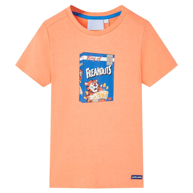 Camicia per bambini Vidaxl con maniche corte 116 Neonoranje