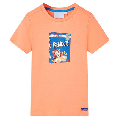 Camicia per bambini Vidaxl con maniche corte 128 Neonoranje