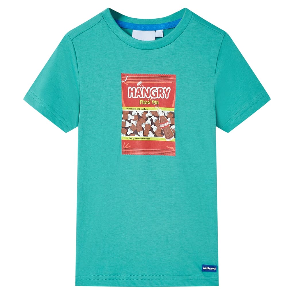 Camicia per bambini Vidaxl con maniche corte 92 menta scura colorata