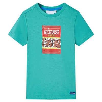 Camicia per bambini Vidaxl con maniche corte 92 menta scura colorata