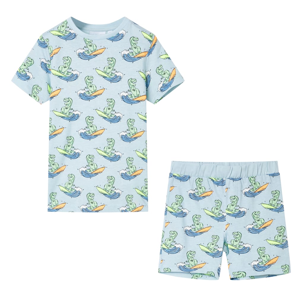 Vidaxl pijama para niños con mangas cortas 116 azul claro