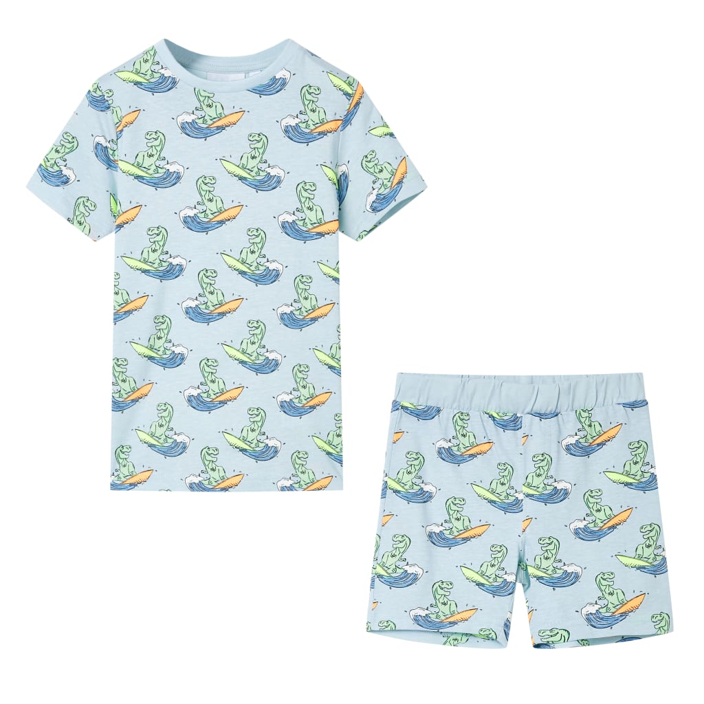Pigiamas per bambini Vidaxl con maniche corte 128 azzurra