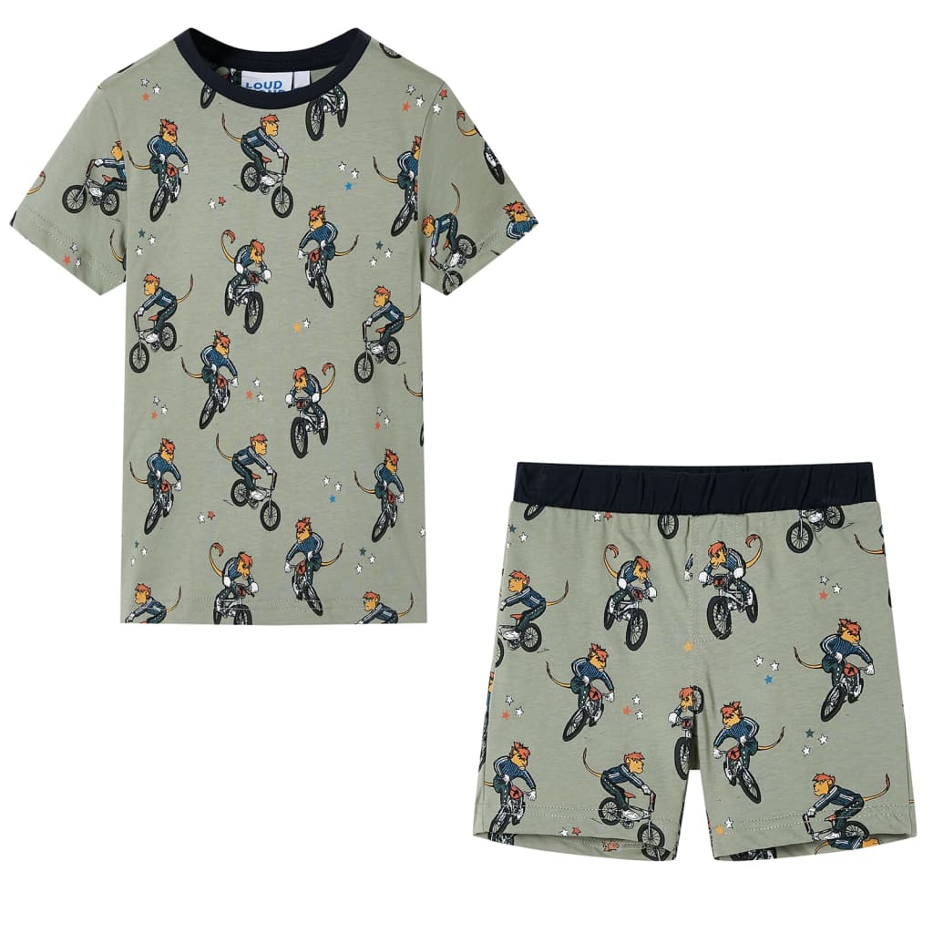 Vidaxl Children's Pigjamas con maniche corte 128 Lichtkaki