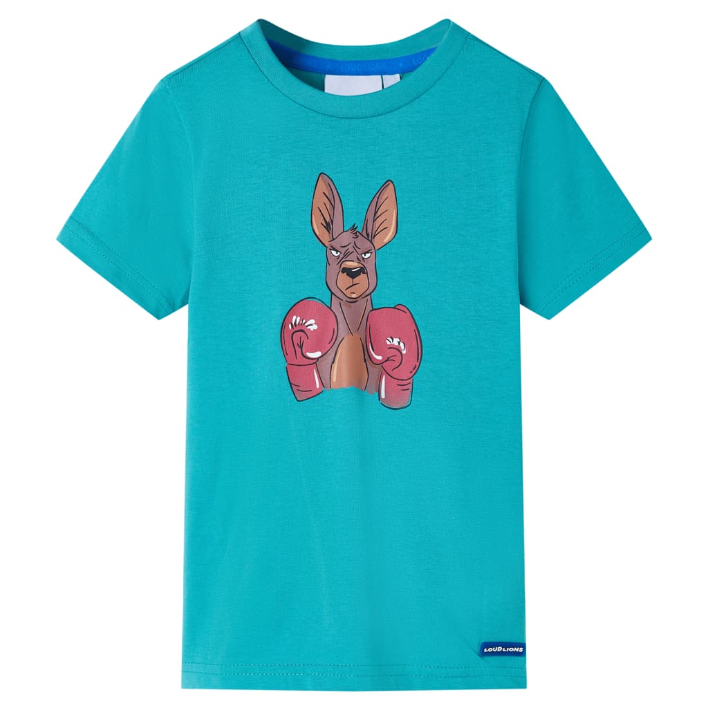 Camisa para niños de Vidaxl con mangas cortas 116 color menta oscura coloreada