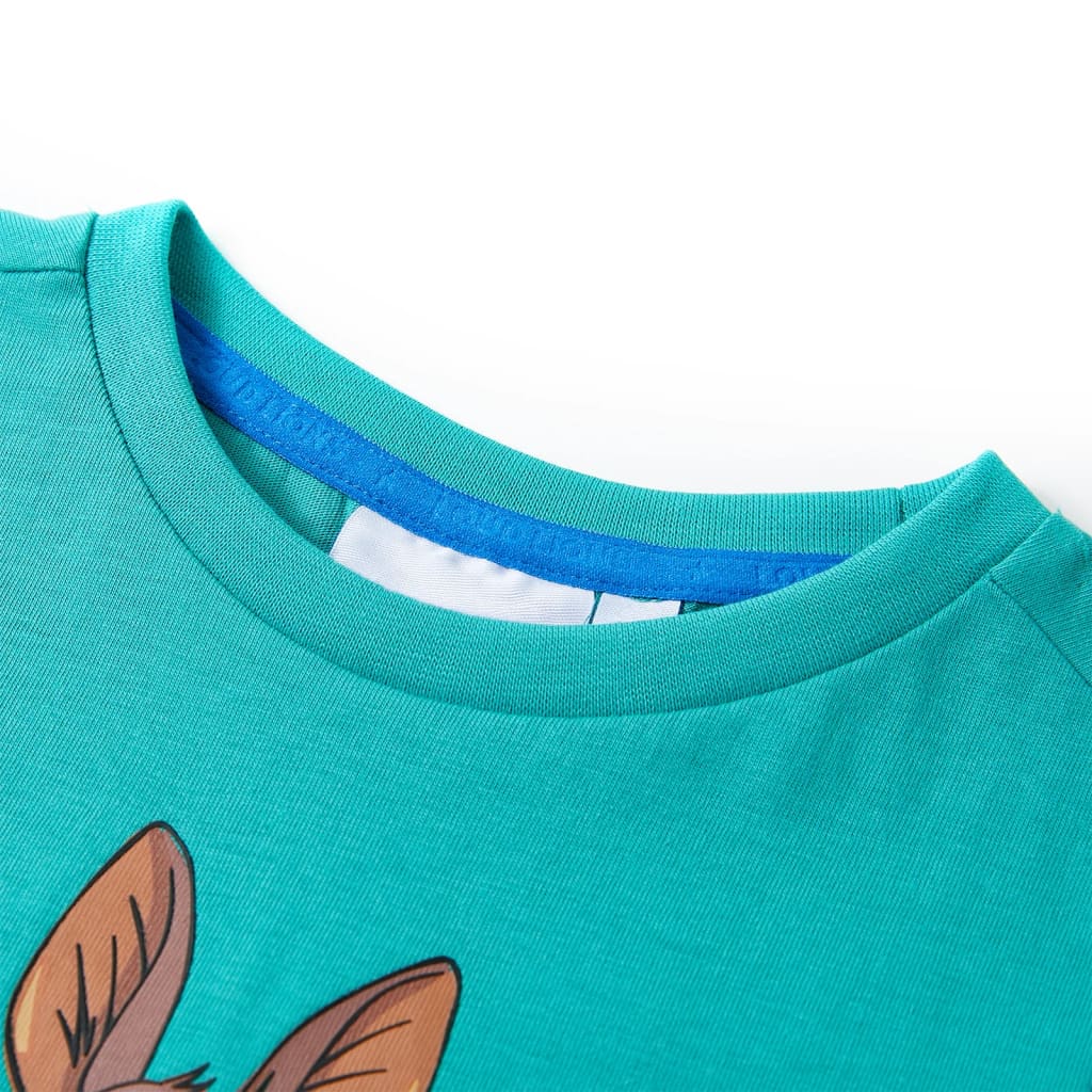 Camicia per bambini Vidaxl con maniche corte 140 menta scura colorata