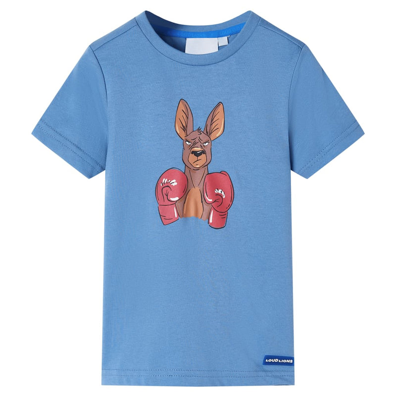 Camicia per bambini Vidaxl con maniche corte 92 blu centrale