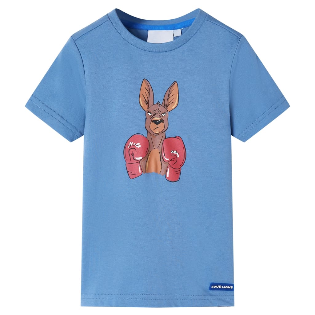 Camicia per bambini Vidaxl con maniche corte 104 blu centrale