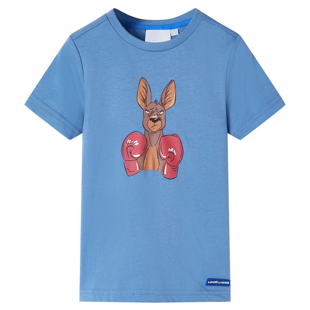 Camicia per bambini Vidaxl con maniche corte 116 blu centrale