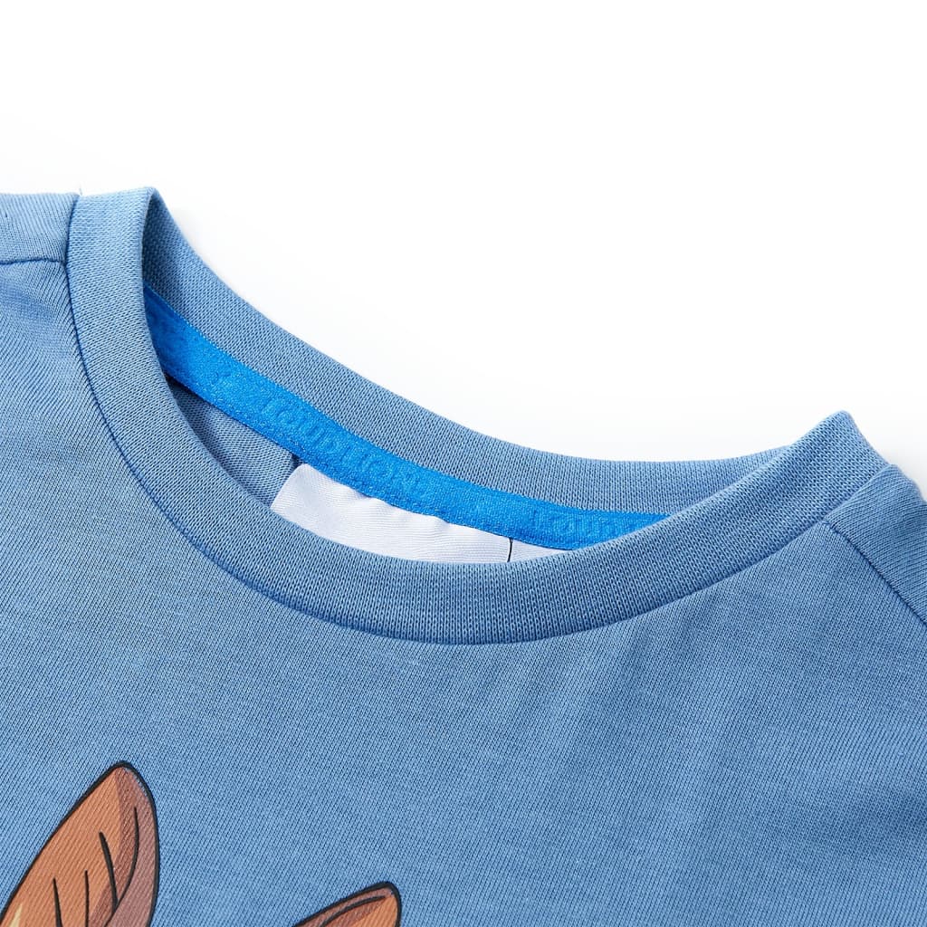 Camisa infantil de Vidaxl con mangas cortas 128 Middle Blue