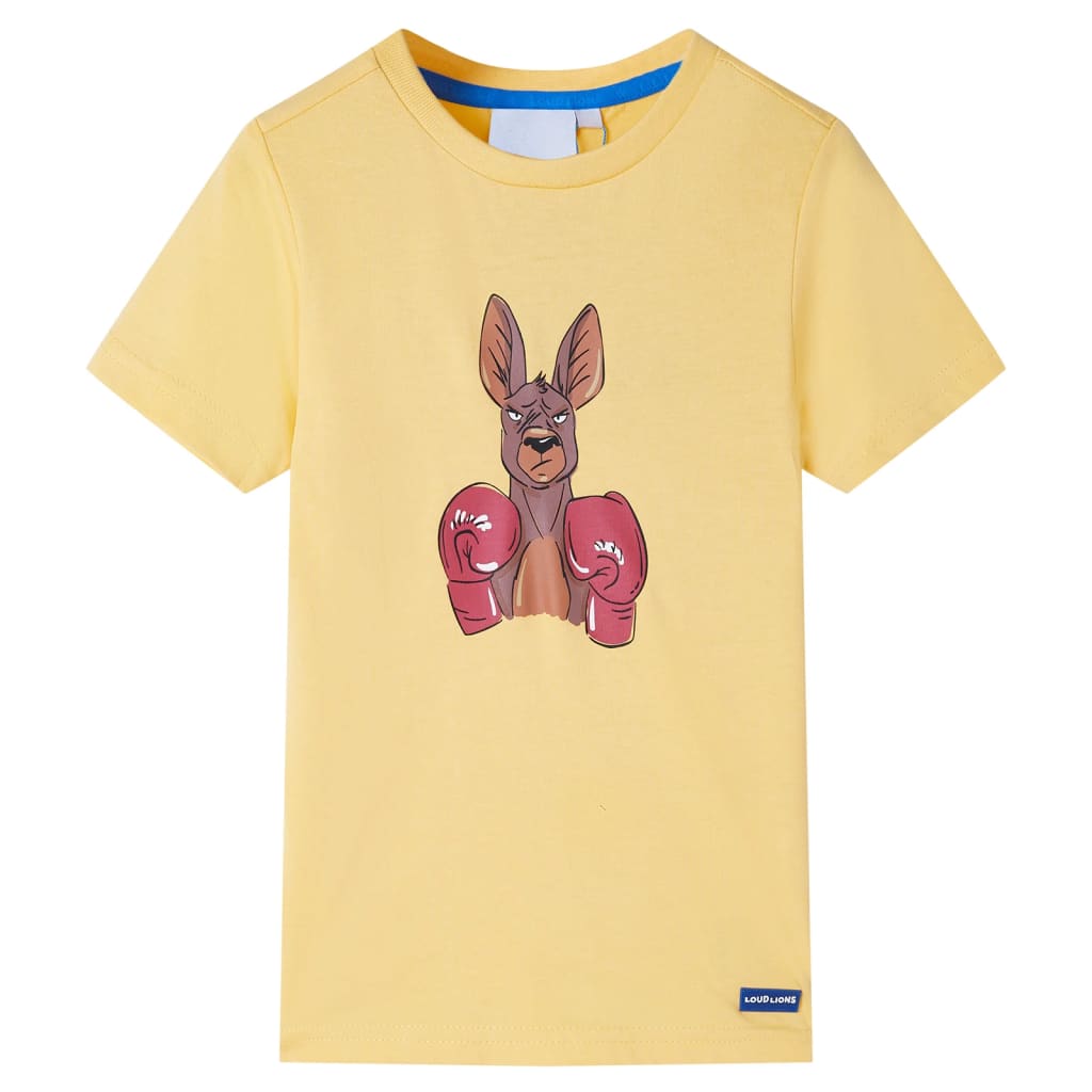 Camicia per bambini Vidaxl con maniche corte 92 giallo