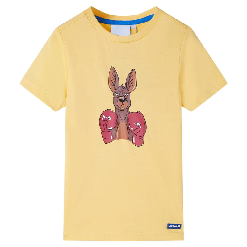 Camicia per bambini Vidaxl con maniche corte 116 giallo