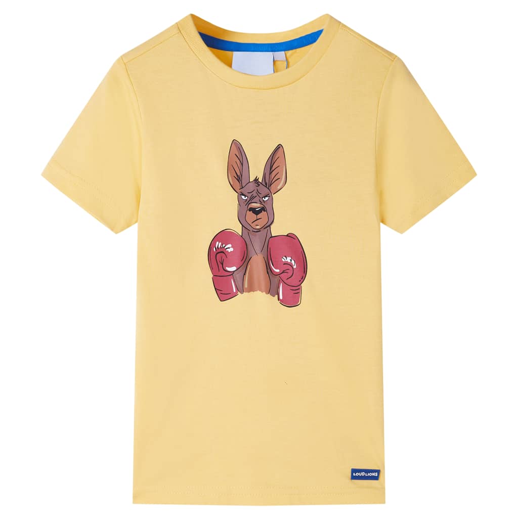 Camicia per bambini Vidaxl con maniche corte 128 giallo