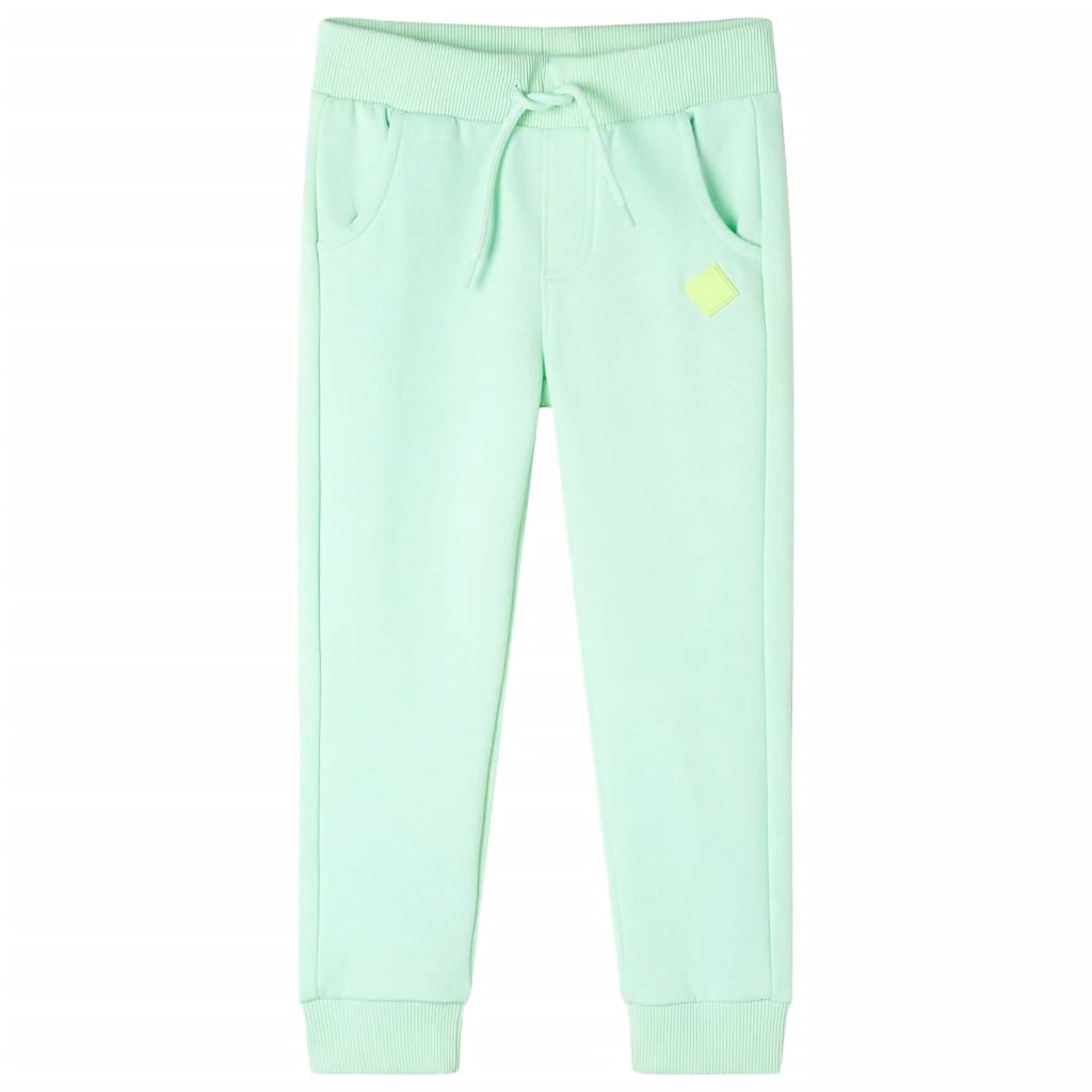 Pantalones de trote de Vidaxl para niños 116 Verde brillante