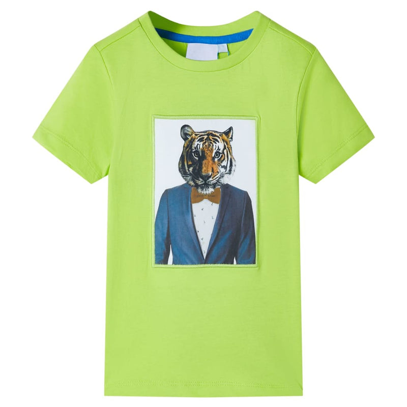Camicia per bambini Vidaxl con maniche corte 92 Limegroen