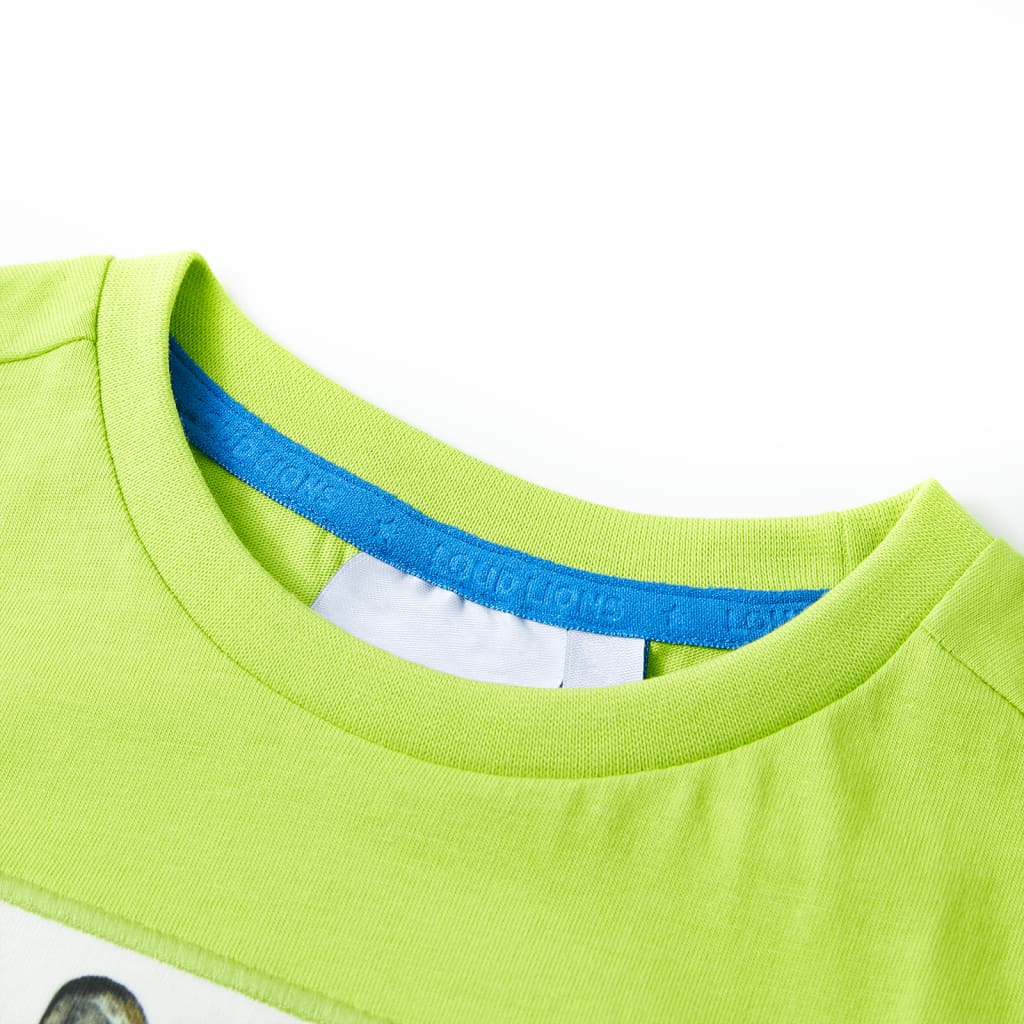 Camicia per bambini Vidaxl con maniche corte 116 limegroen