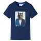 Camicia per bambini Vidaxl con maniche corte 128 blu scuro
