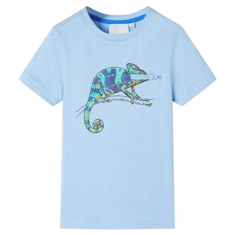 Camicia per bambini Vidaxl con maniche corte 92 azzurra