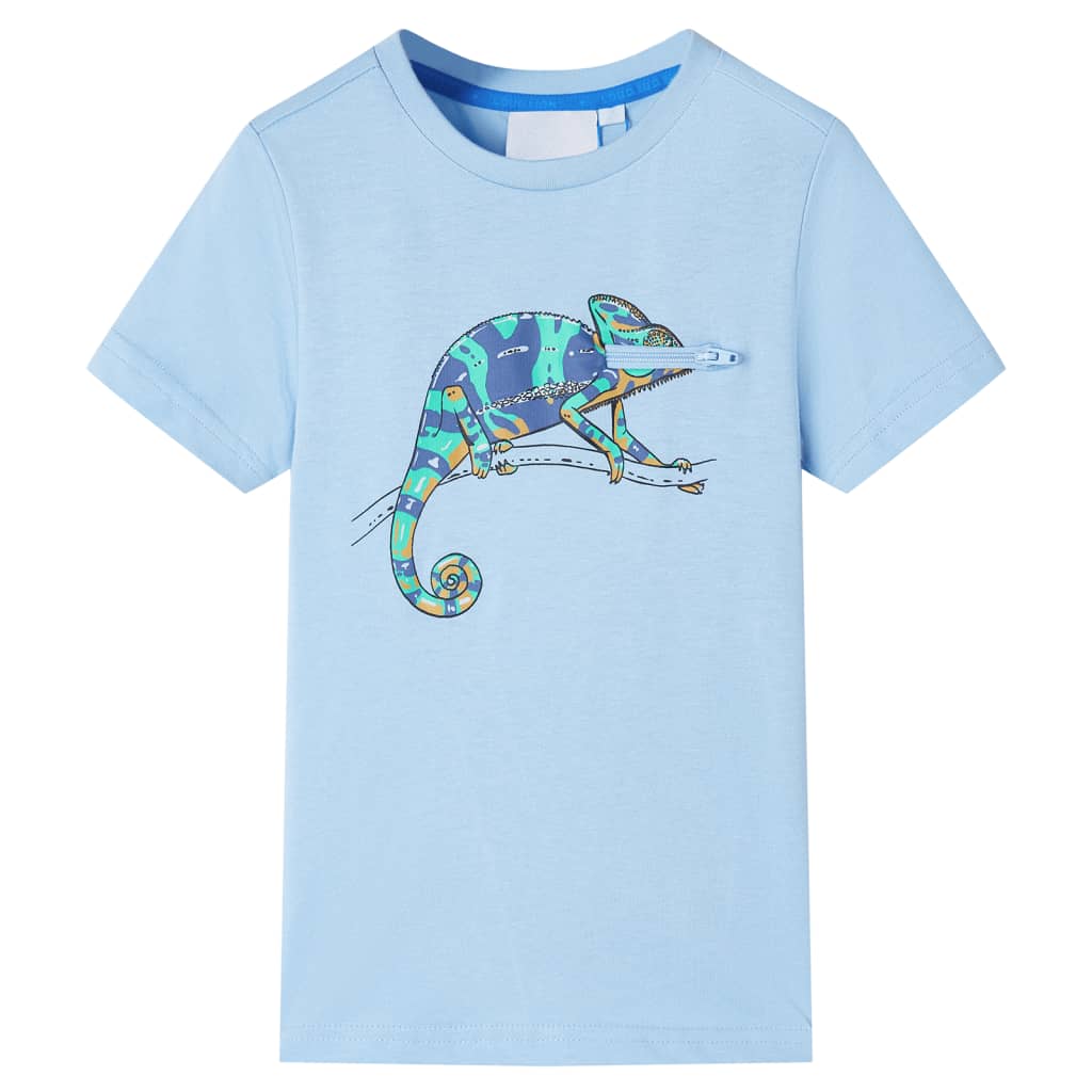 Camisa para niños de Vidaxl con mangas cortas 104 azul claro