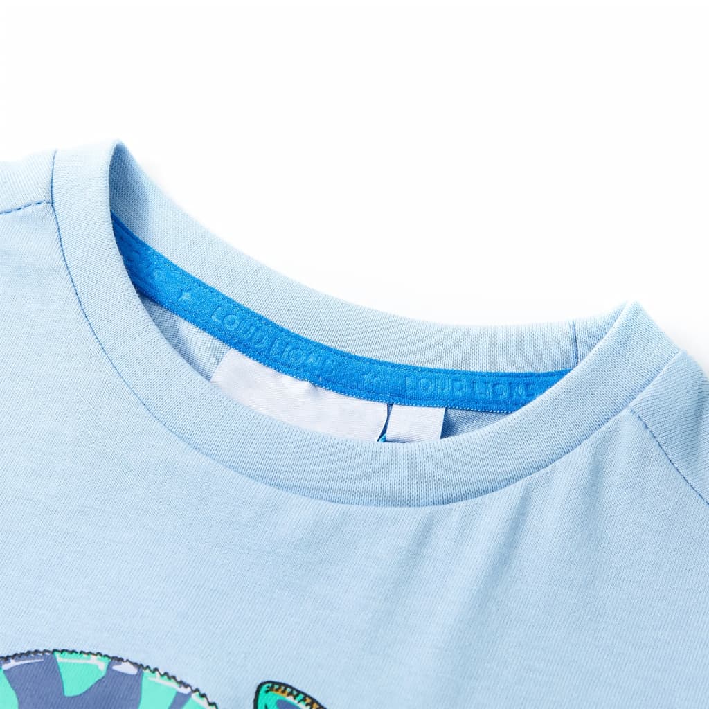 Camisa para niños de Vidaxl con mangas cortas 104 azul claro