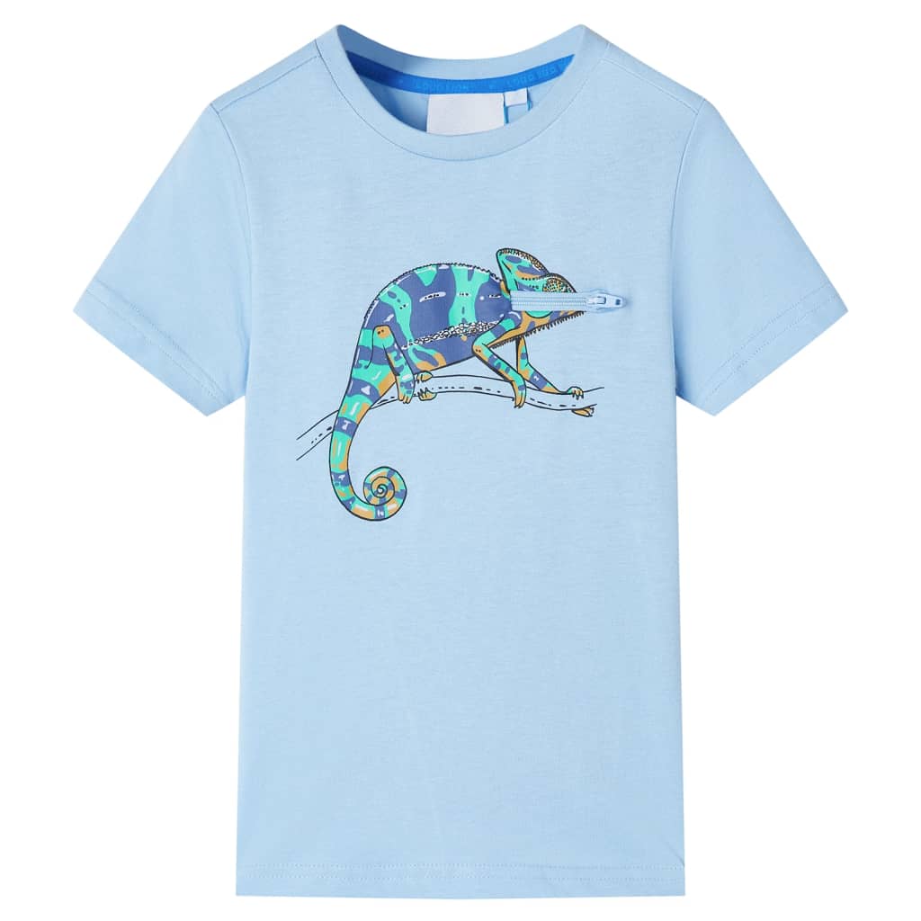 Camicia per bambini Vidaxl con maniche corte 116 azzurro