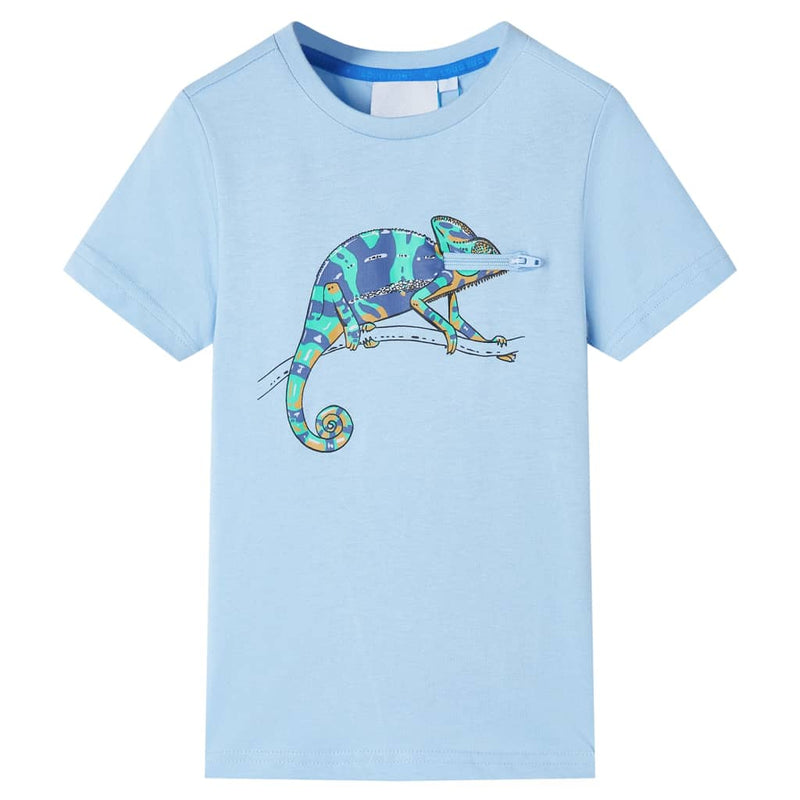 Camicia per bambini Vidaxl con maniche corte 140 azzurra