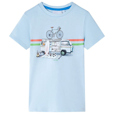 Vidaxl Shirt per bambini 140 azzurro