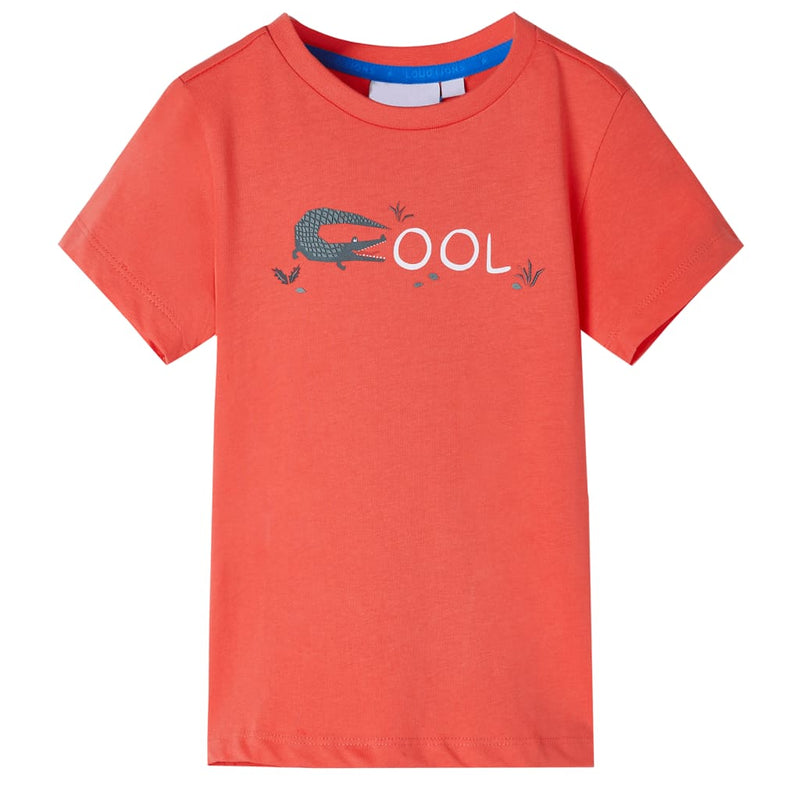 Camisa para niños de Vidaxl con mangas cortas 140 rojo claro