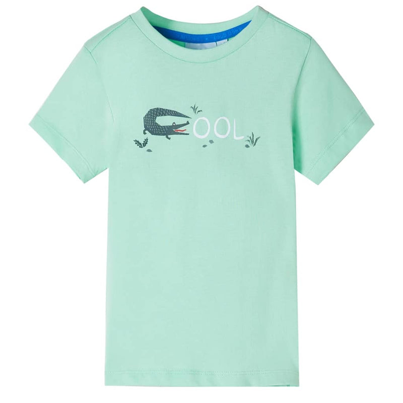 Camisa para niños de Vidaxl con mangas cortas 92 verde claro