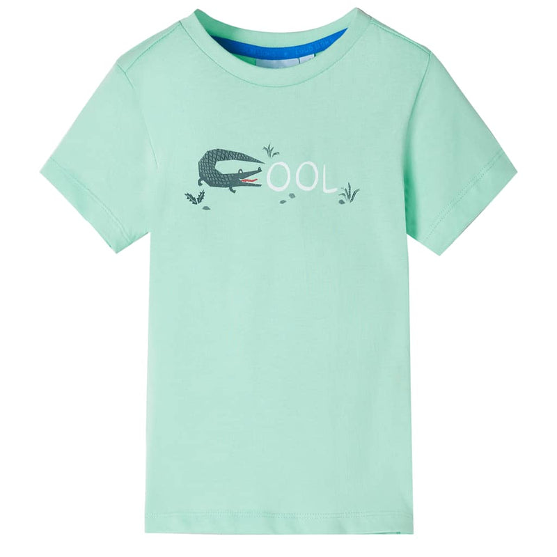 Camisa para niños de Vidaxl con mangas cortas 116 verde claro
