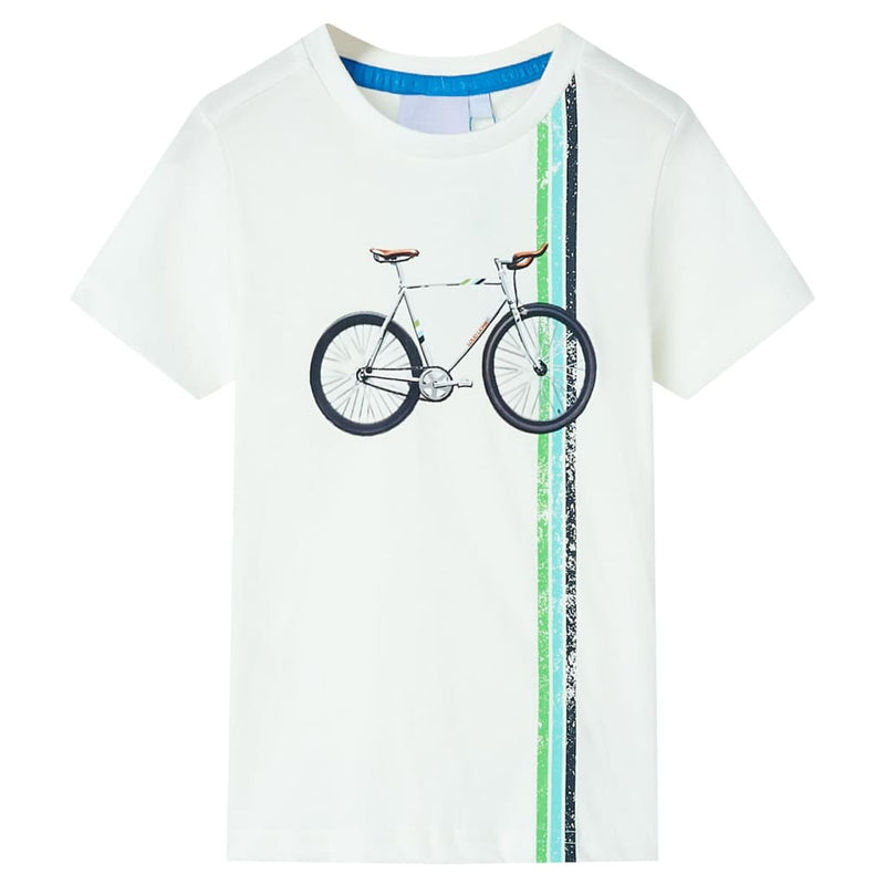 Camicia per bambini Vidaxl con maniche corte 128 ECRU