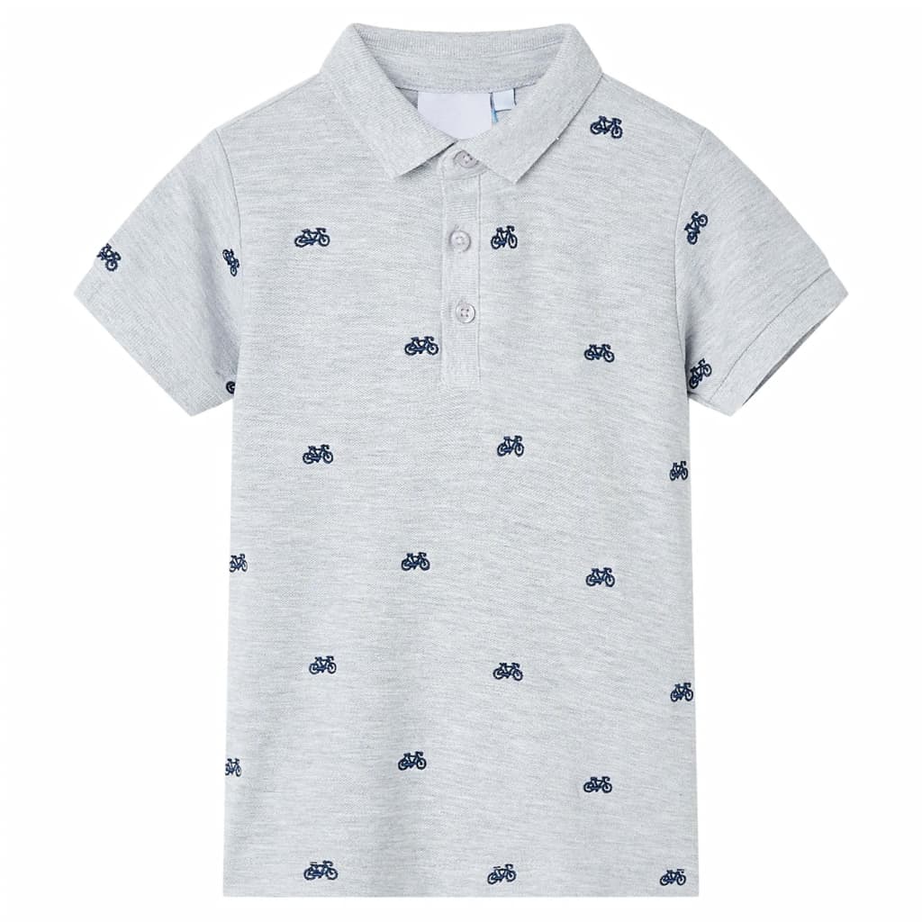 Vidaxl Camisa de polo infantil 104 Gray Mixed