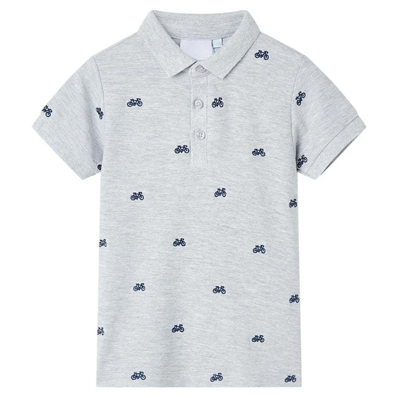 Vidaxl kinderpoloshirt  140 gemêleerd grijs