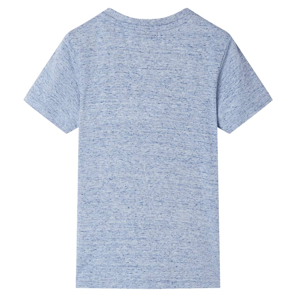 Camisa para niños de Vidaxl con mangas cortas 116 azul mixto