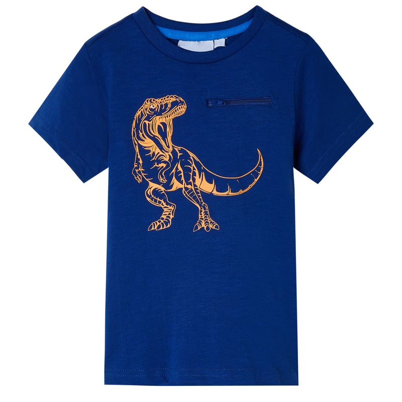 Camicia per bambini Vidaxl con maniche corte 92 blu scuro