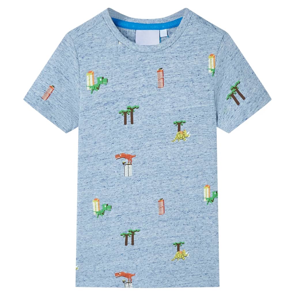 VidaXL Kindershirt 128 gemêleerd blauw