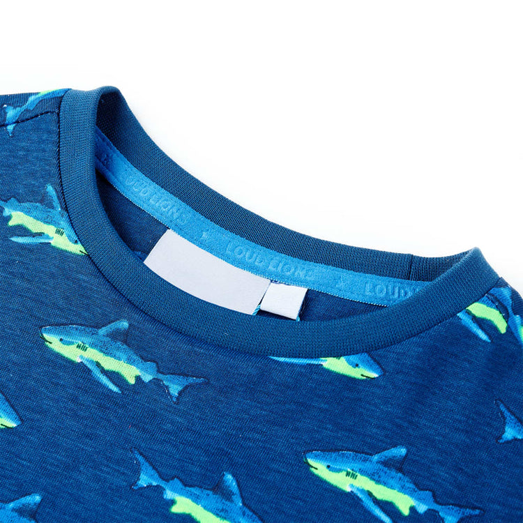 Vidaxl Shirt per bambini 140 Blu scuro