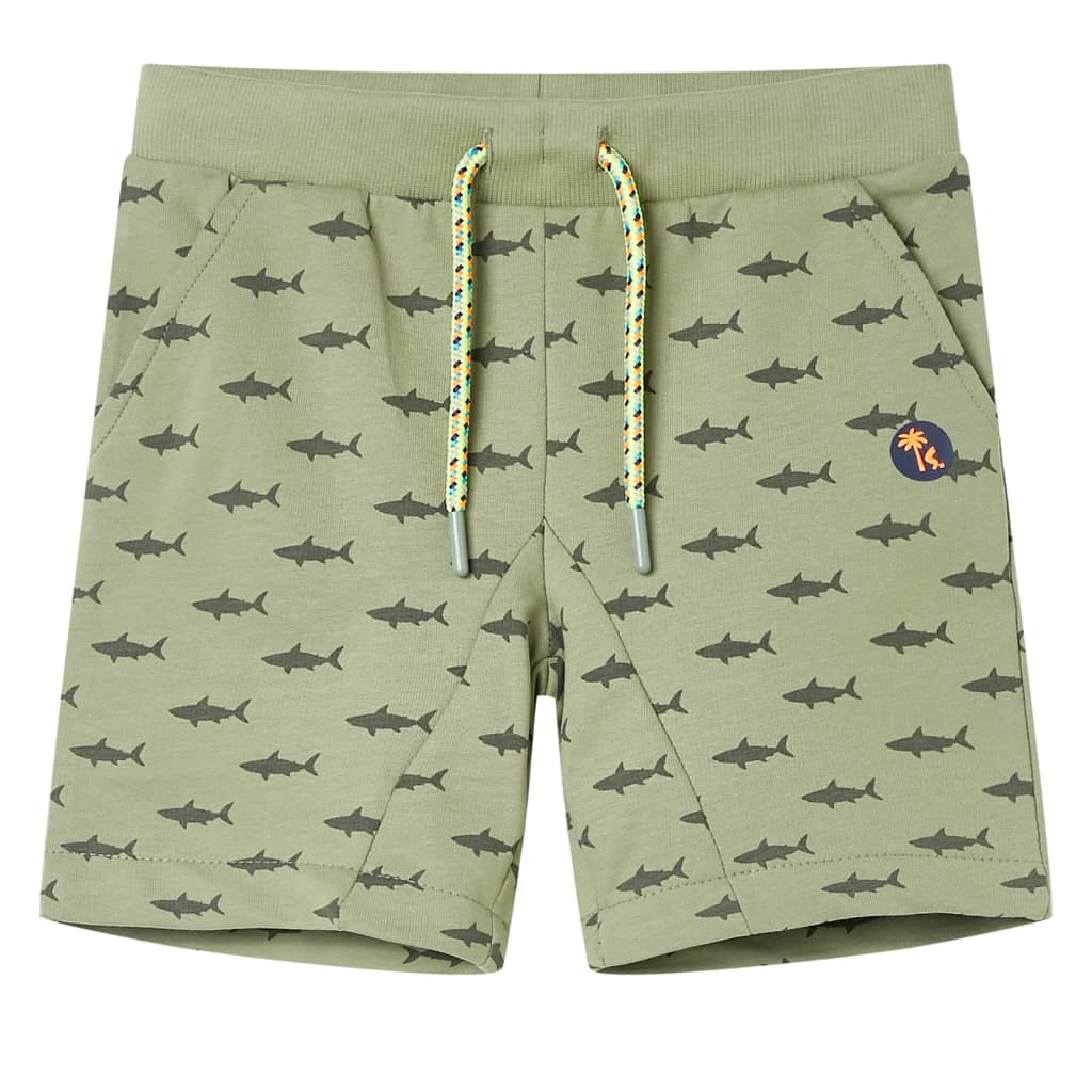 Vidaxl Shorts per bambini con trekkoord 128 lichtkaki