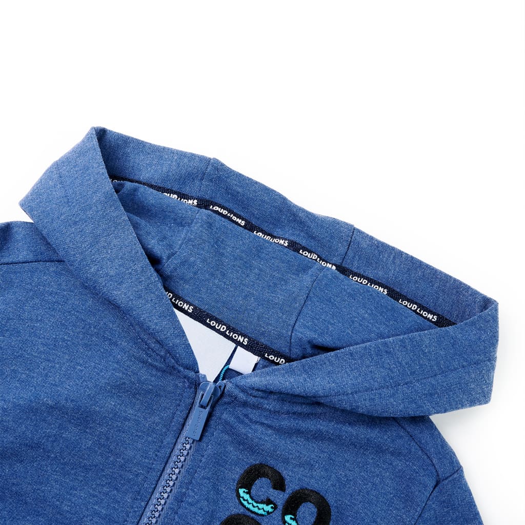 VIDAXL GIET per bambini con cappuccio e cerniera 104 blu scuro misto