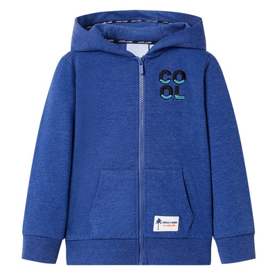 VidaXL Kindervest met capuchon en rits 140 gemêleerd donkerblauw