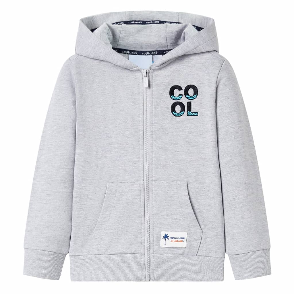 Vidaxl Children's Stupt with Hood and Zipper 128 Grey