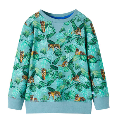 VIDAXL SWEATER BAMBINI 92 VERDE LEGNO MISTA