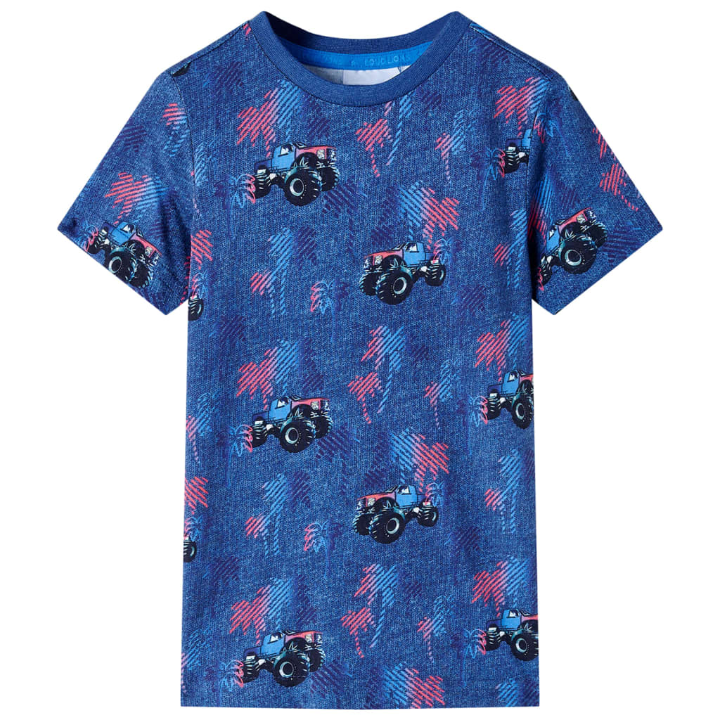 Vidaxl Camisa para niños 128 Blue oscuro mixto