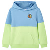 Suéter para niños de Vidaxl con capucha 128 azul y amarillo suave