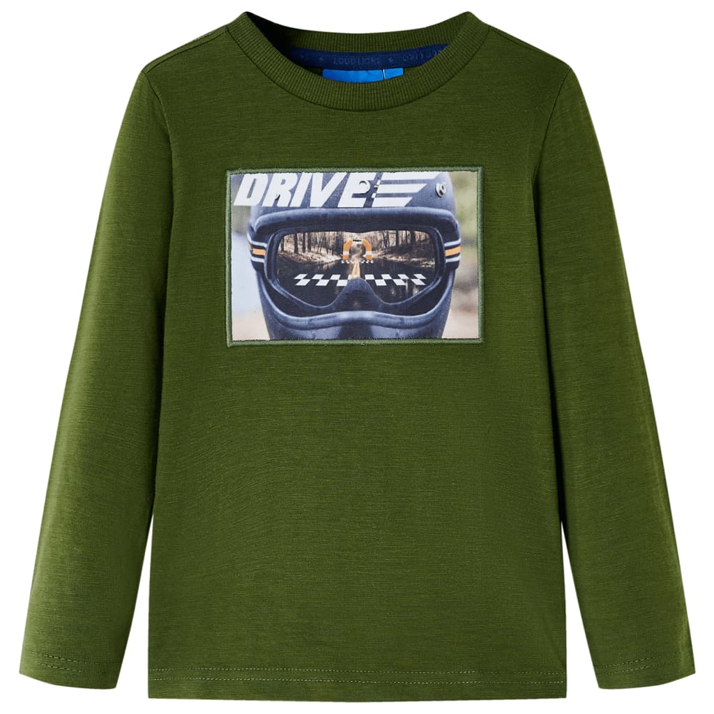 Camicia per bambini Vidaxl con maniche lunghe 116 Dark Kakiklijk