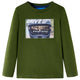 Camicia per bambini Vidaxl con maniche lunghe 128 kakikentig scuro