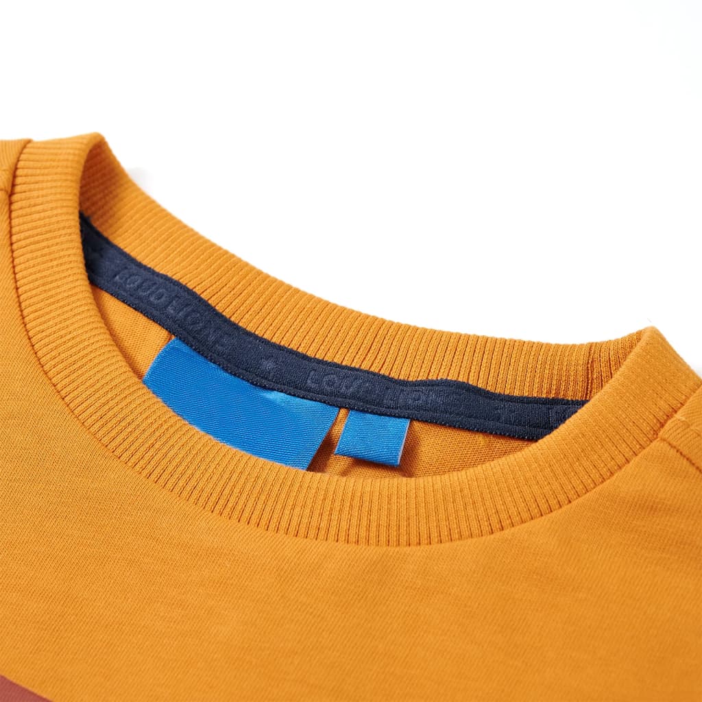 Camisa para niños de Vidaxl con mangas largas 104 ocre -color